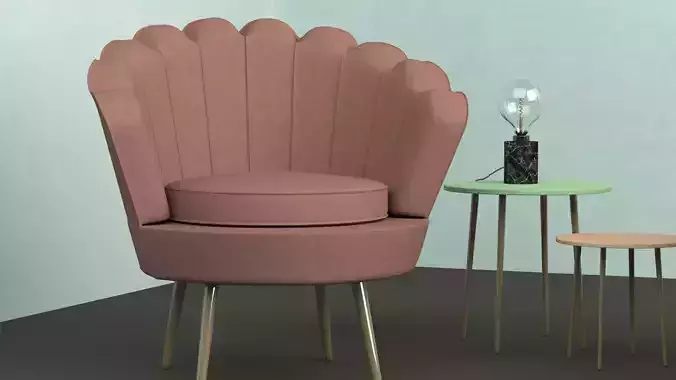 3D Pink Armchair