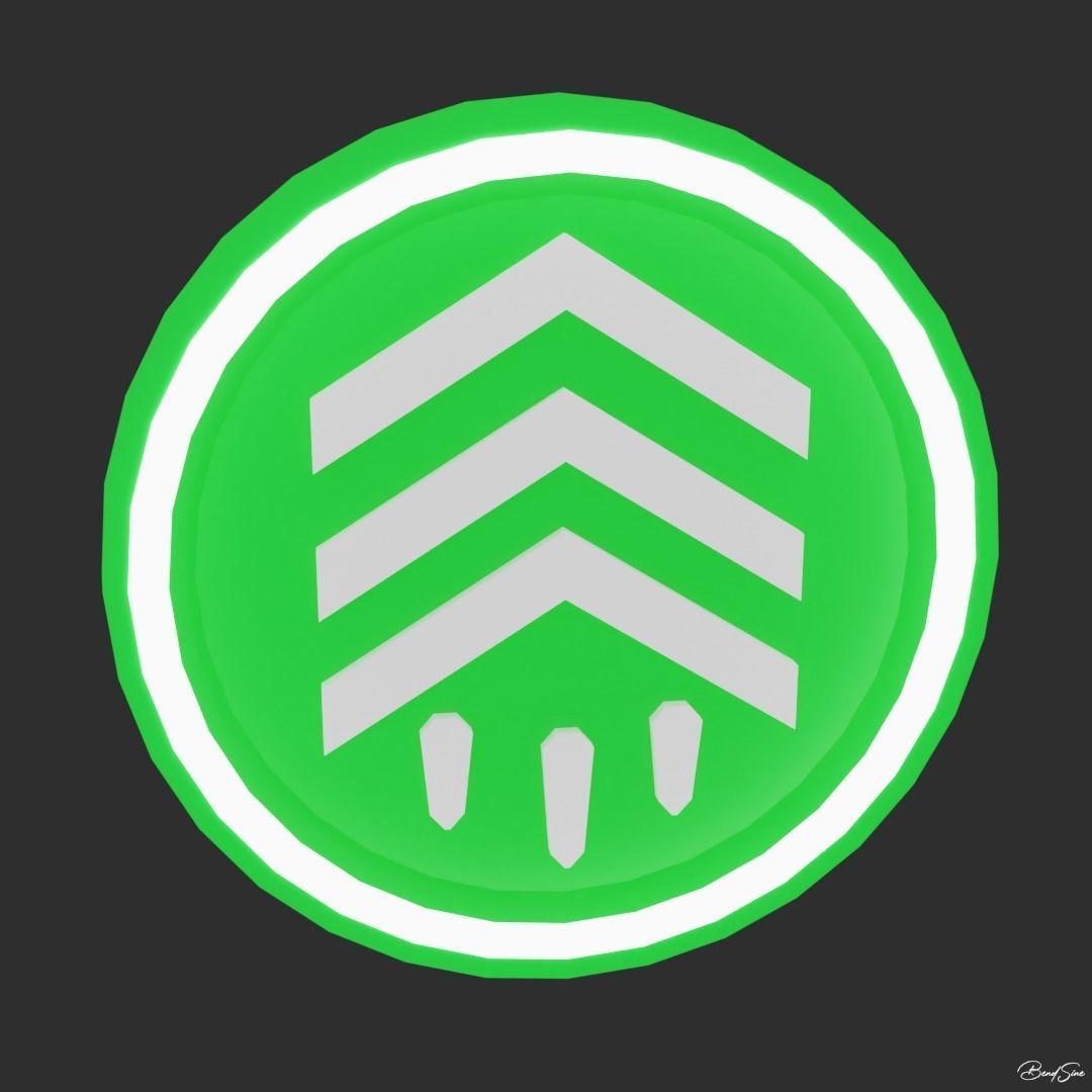 PowerUps person running in orange circle Low-poly 3D model_7