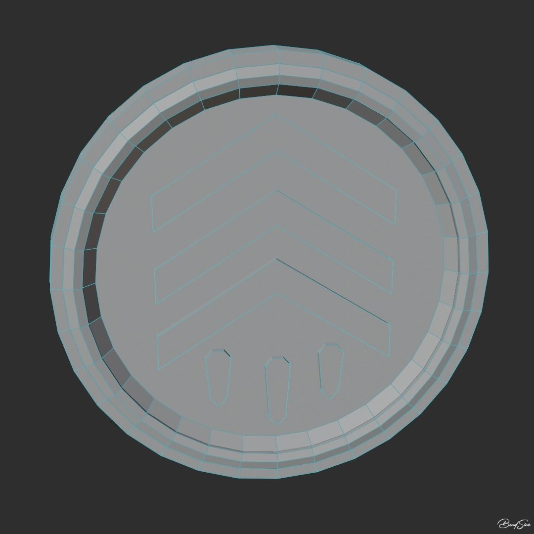 PowerUps person running in orange circle Low-poly 3D model_8