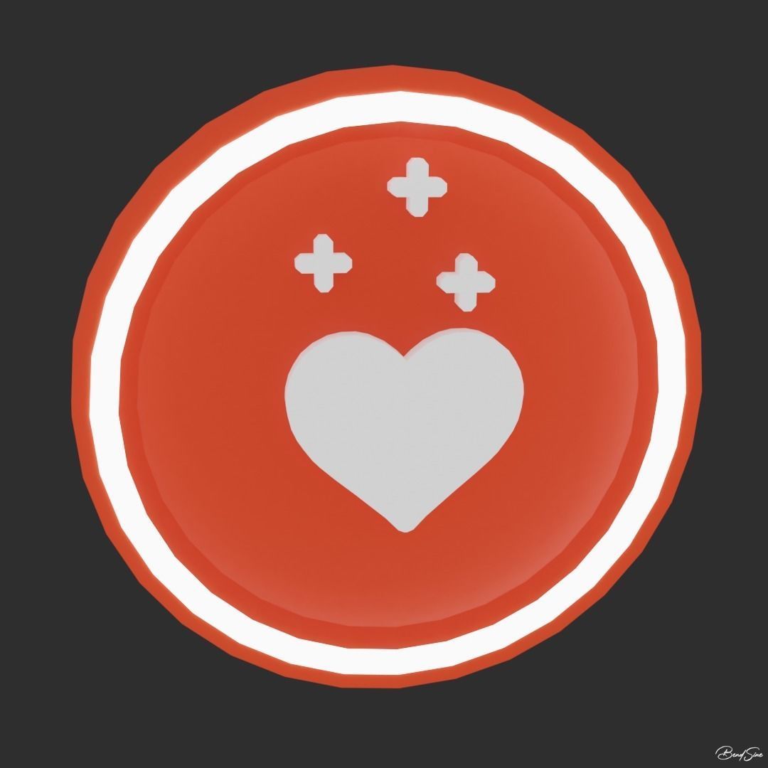 PowerUps person running in orange circle Low-poly 3D model_9