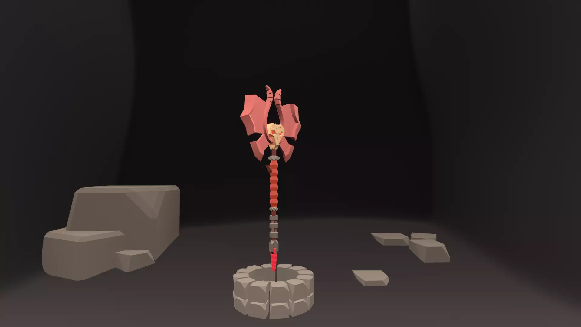 DemonAxe LowPoly sword Low-poly 3D model_0