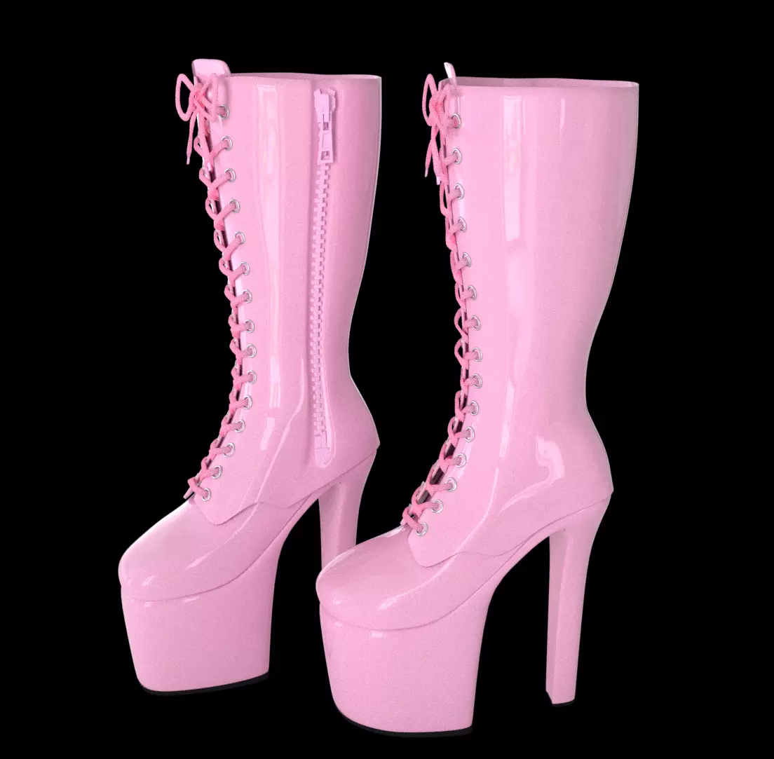 High Heels Stripper Boots 3D model