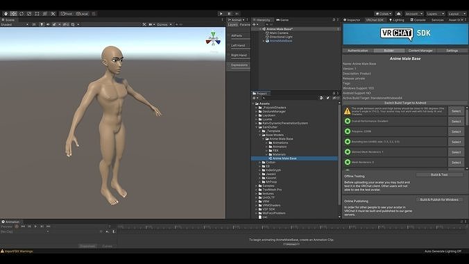 Anime VRChat Male Base Low-poly 3D model