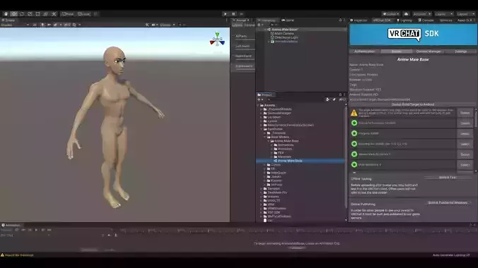 Anime VRChat Male Base Low-poly 3D model