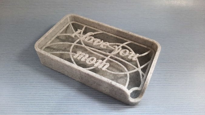 Soap Holder Dish I love you mom - 2 Models 3D print model