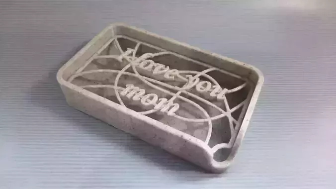 Soap Holder Dish I love you mom - 2 Models 3D print model
