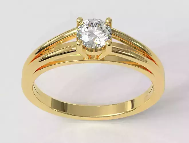 Solitaire Ring - 4mm Stone 3D print model
