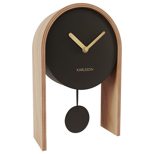 Karlsson Table Clock Smart Pendulum Black 3D model CGTrader