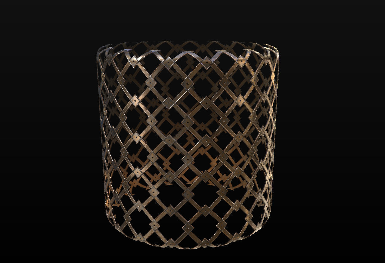 10 Seamless Metal Grids and Grates PBR Materials - Set 3 Texture_9