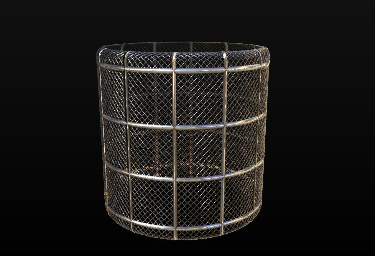 10 Seamless Metal Grids and Grates PBR Materials - Set 3 Texture_6