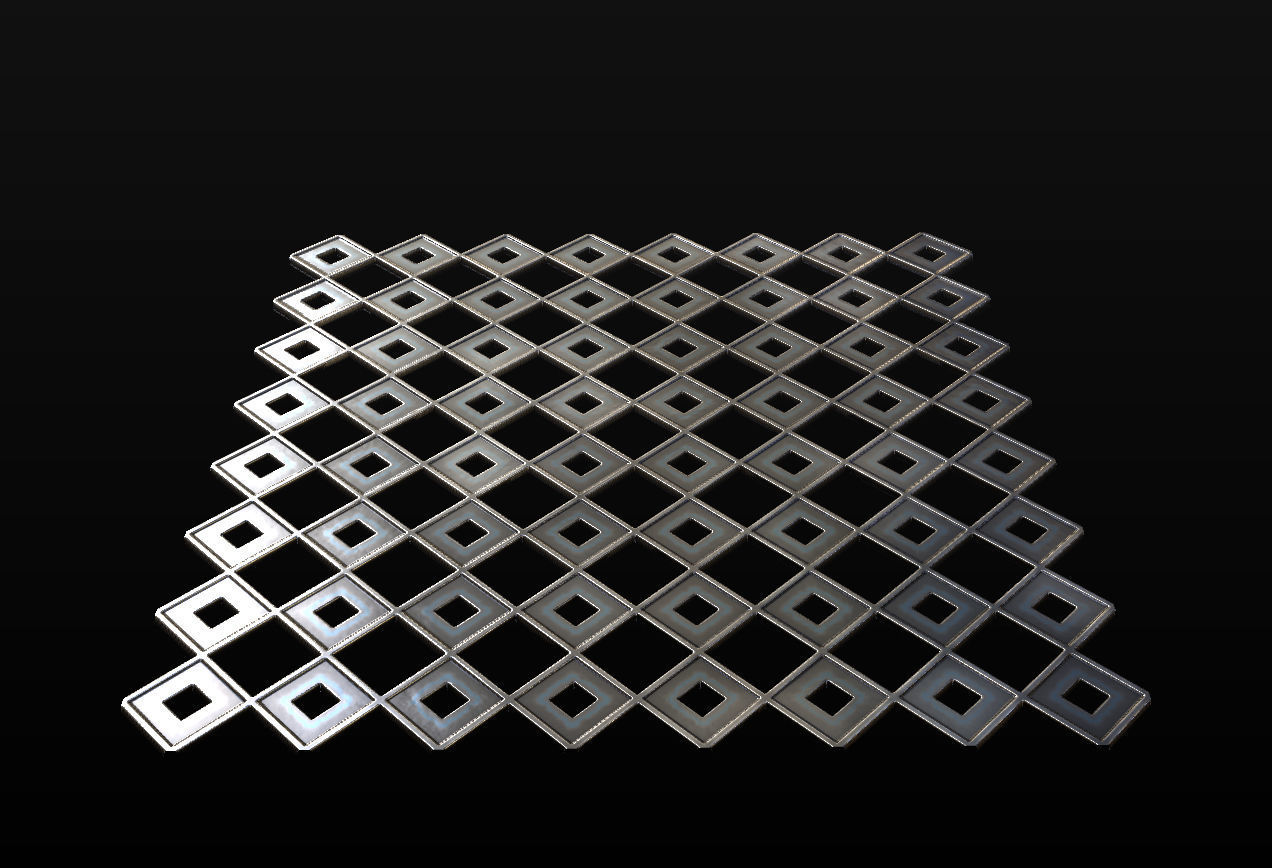 10 Seamless Metal Grids and Grates PBR Materials - Set 3 Texture_29