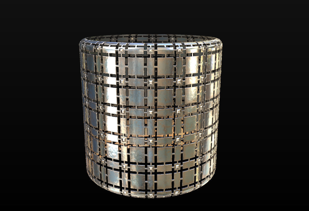 10 Seamless Metal Grids and Grates PBR Materials - Set 3 Texture_24