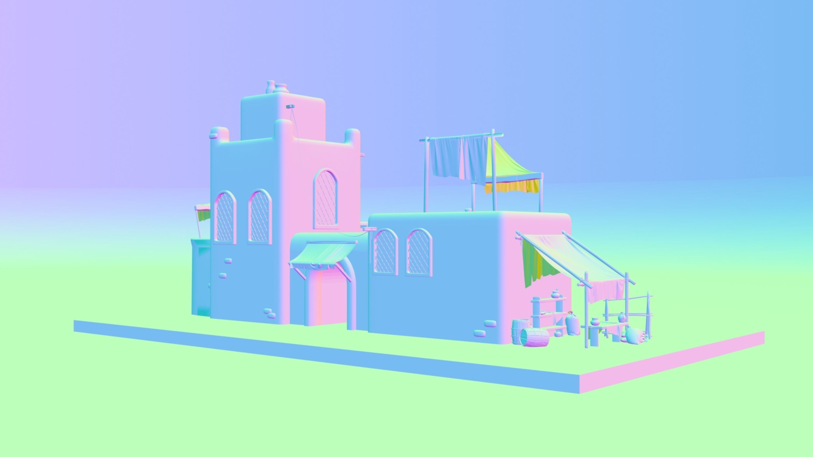 Old arabic house  3D model_24