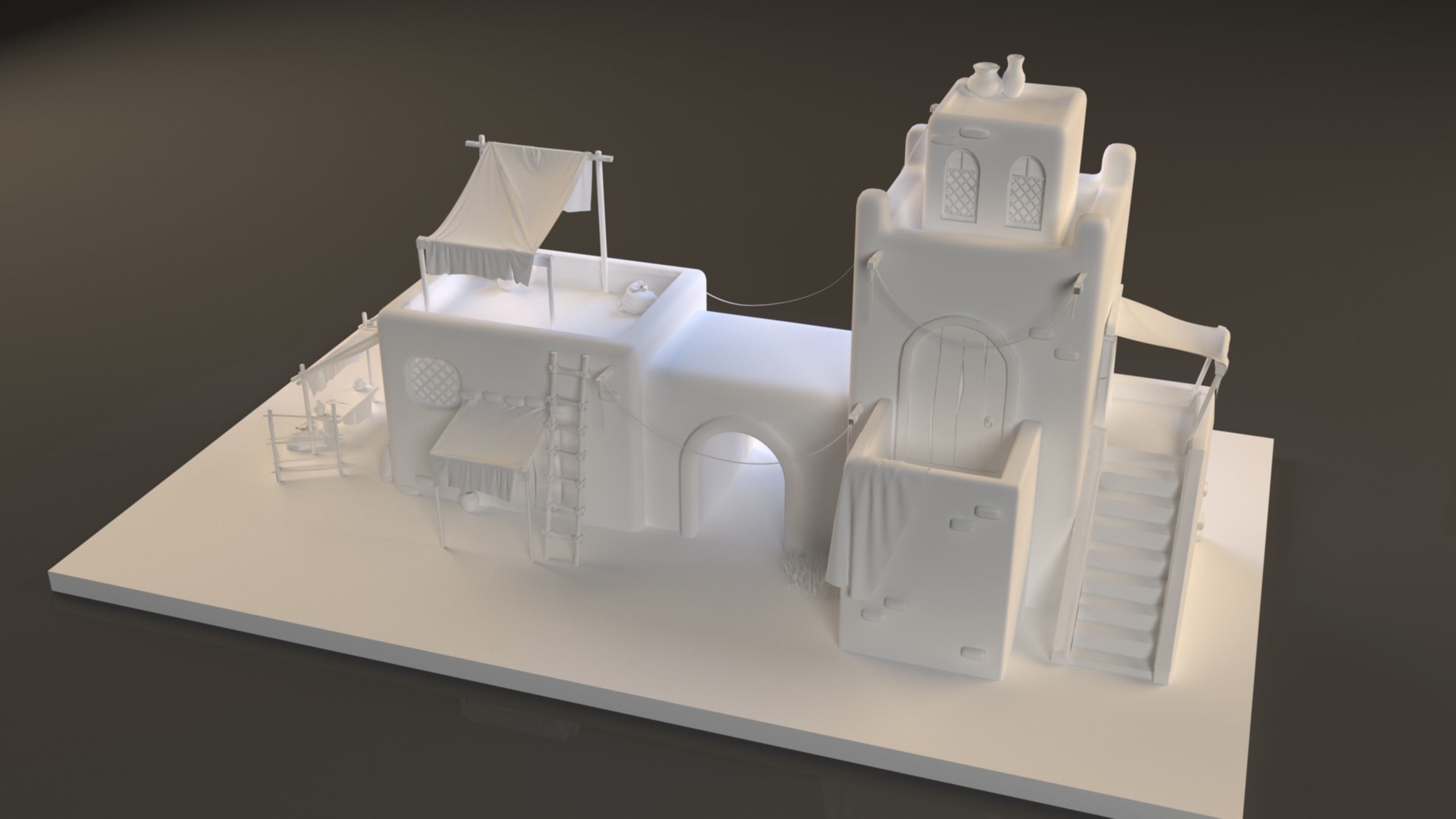 Old arabic house  3D model_4