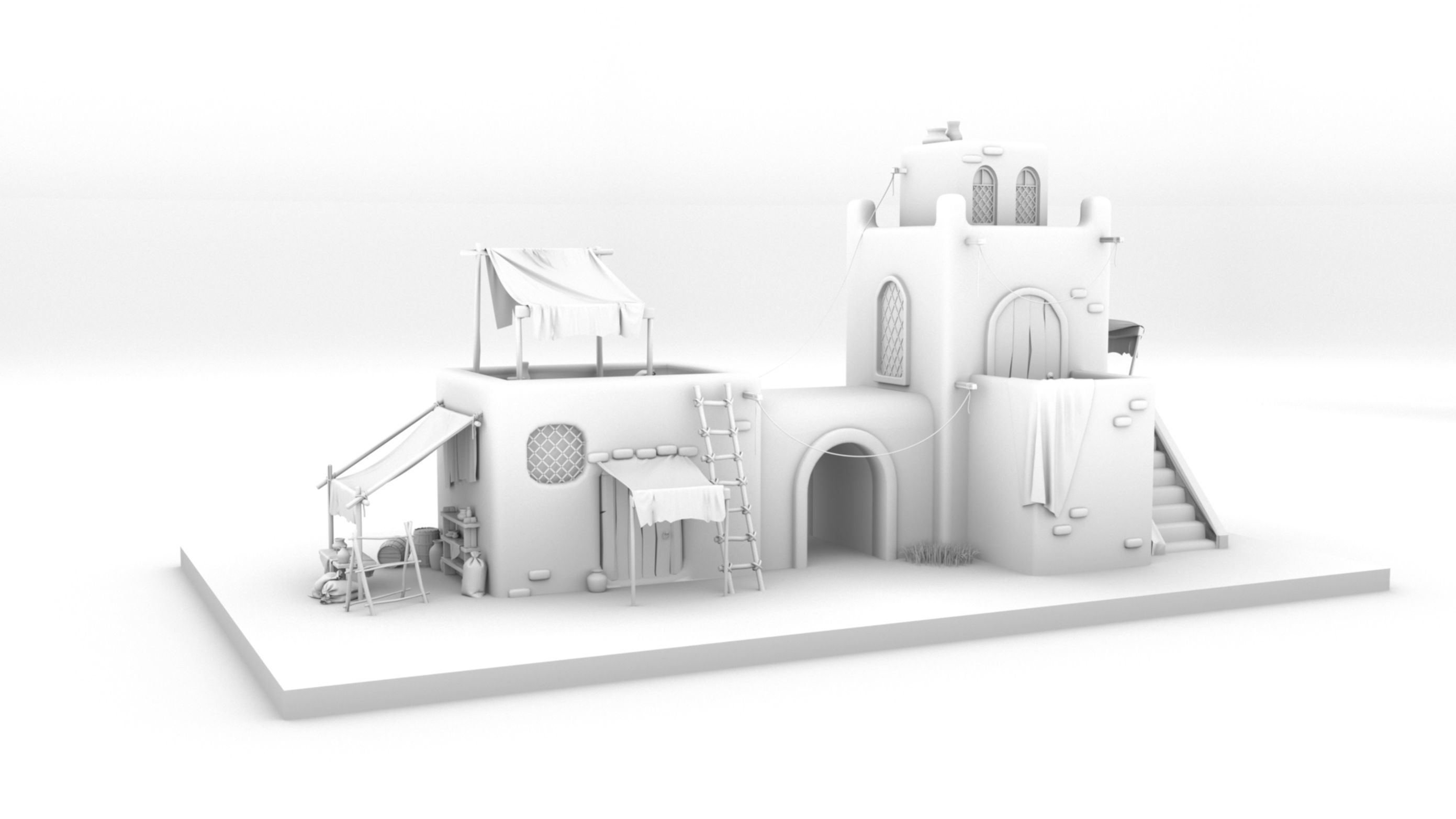 Old arabic house  3D model_7
