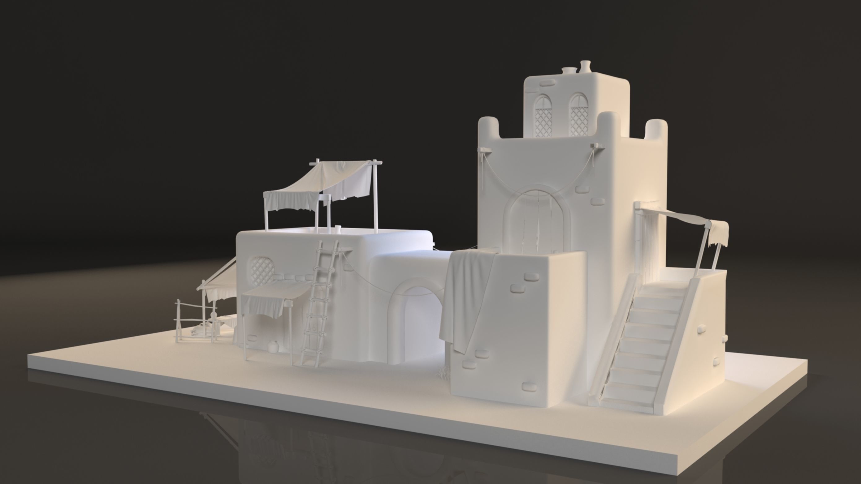 Old arabic house  3D model_3