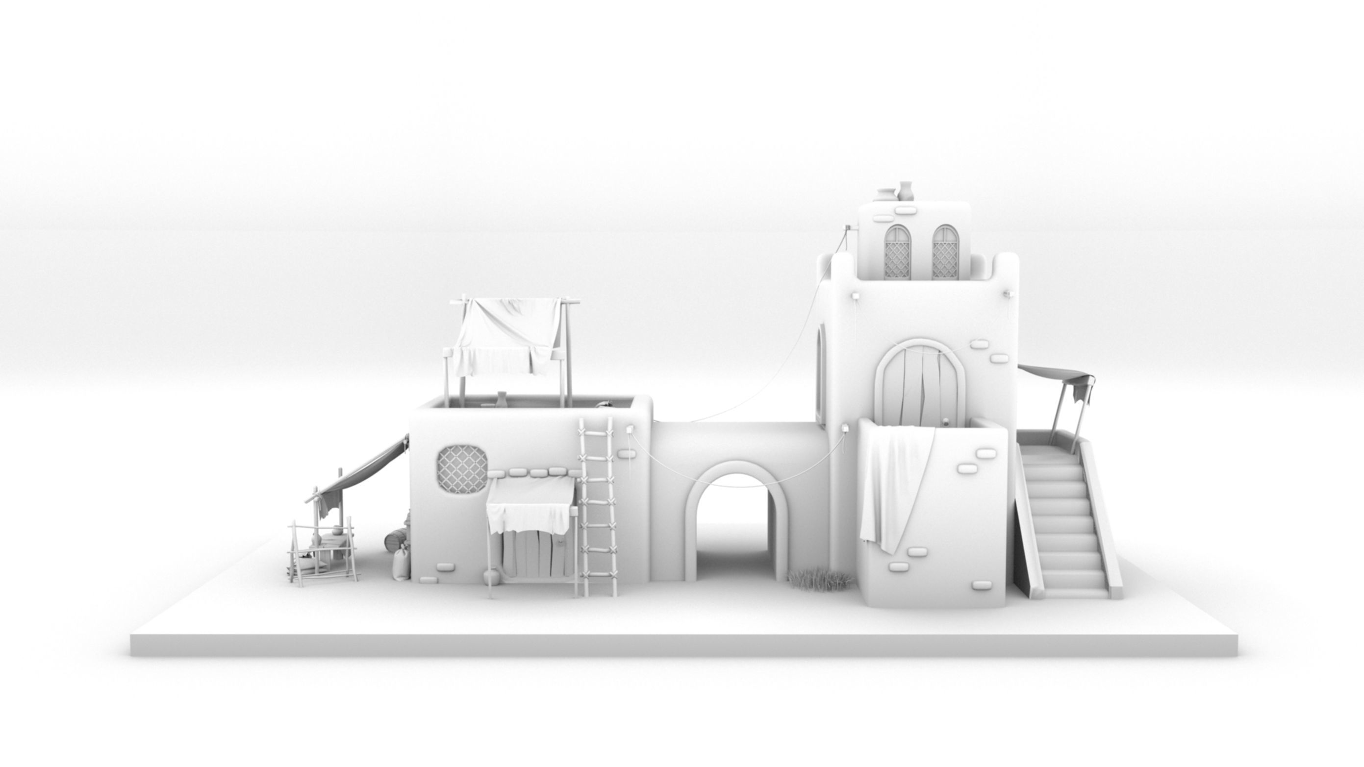 Old arabic house  3D model_8