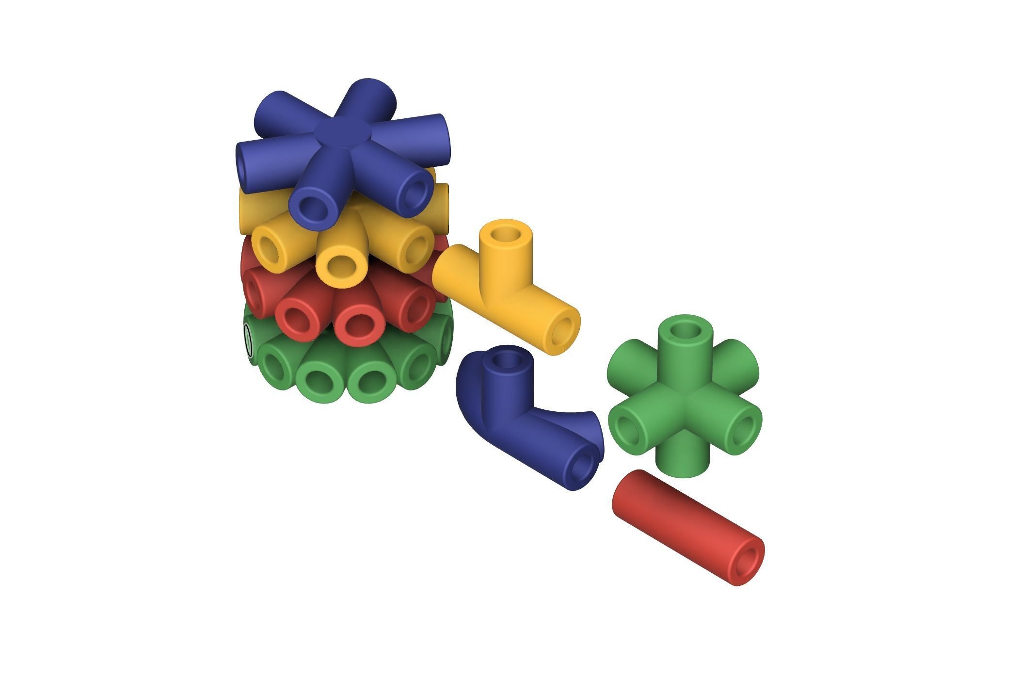 Glow Stick Building Connectors 3D print model_11
