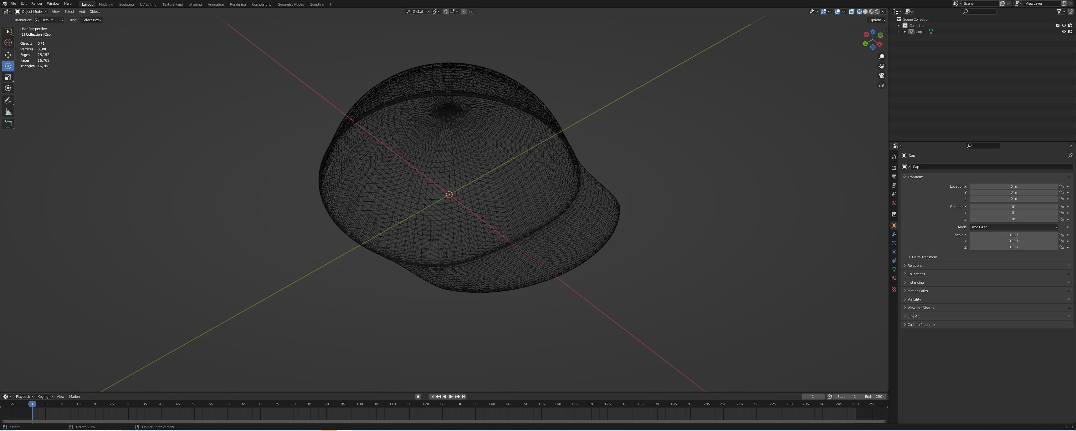 Bling Cap Low-poly 3D model_4