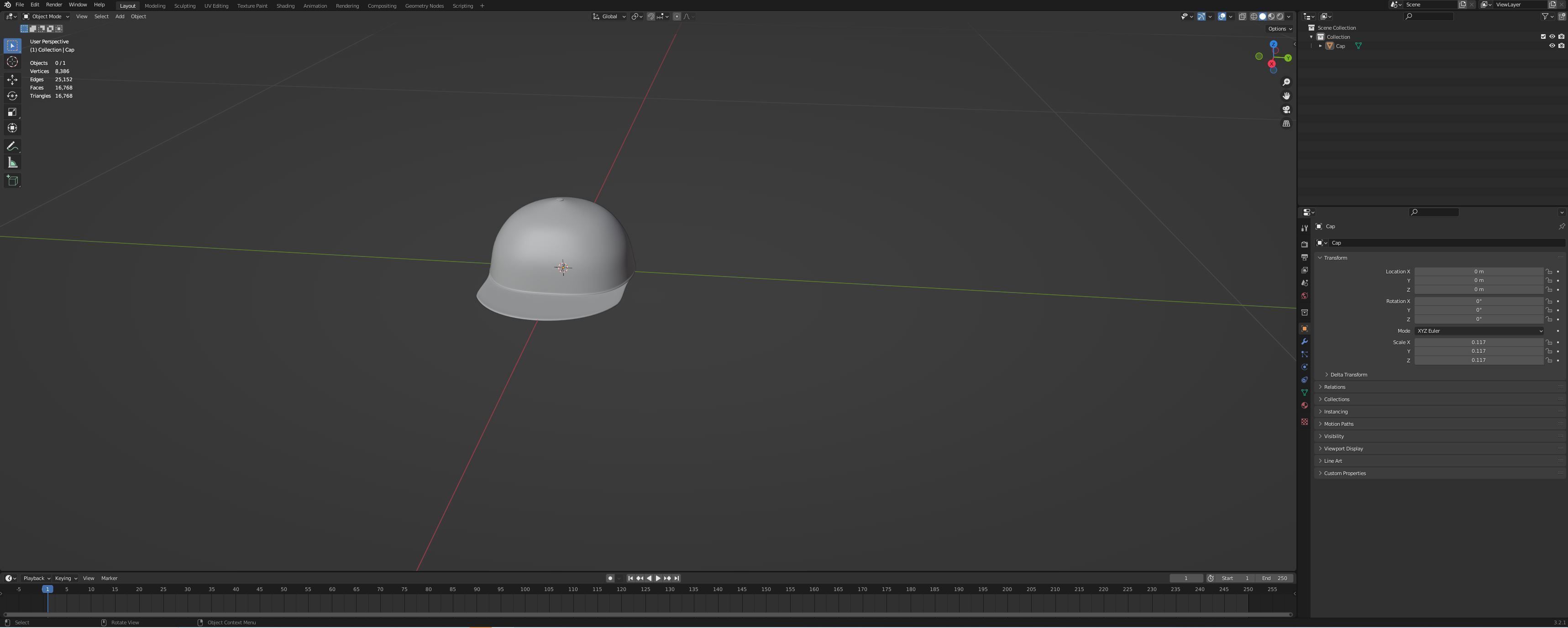 Bling Cap Low-poly 3D model_1