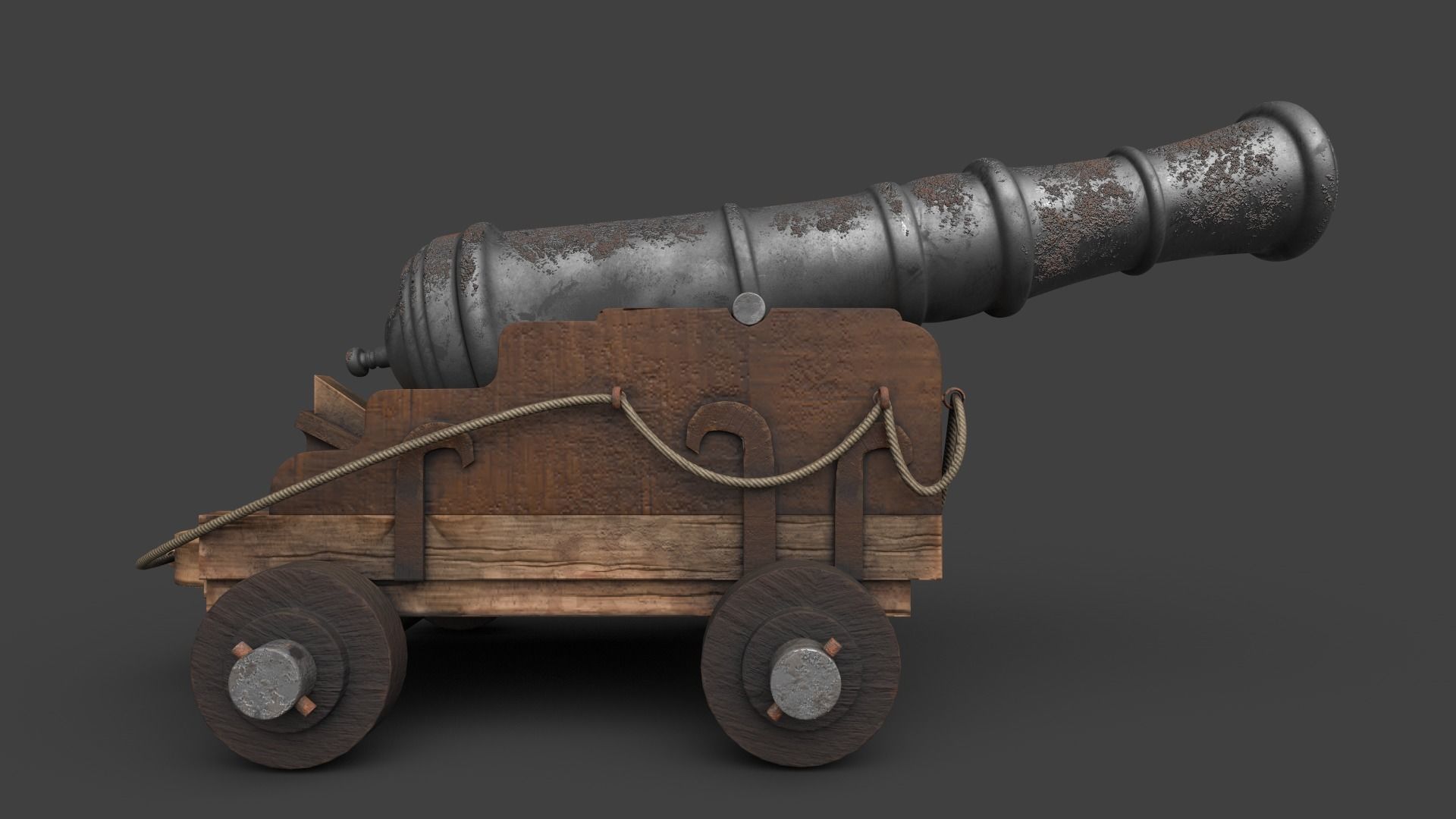 Long Range Canon V2 3D model_2