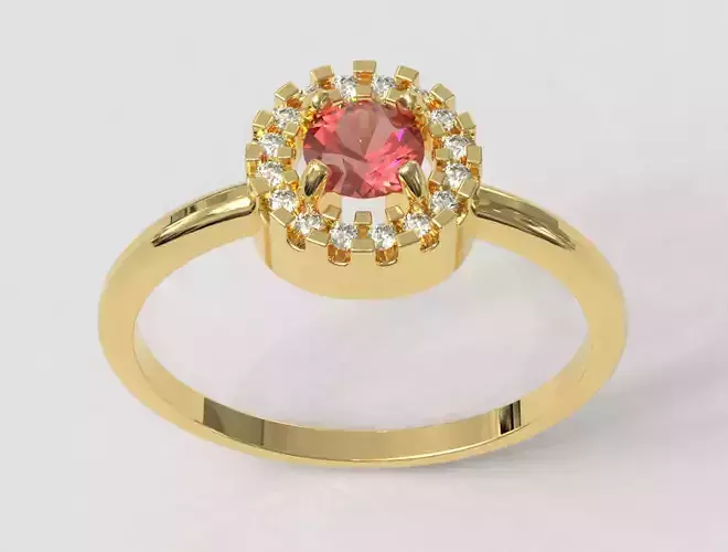 Central Stone Ring 3D print model