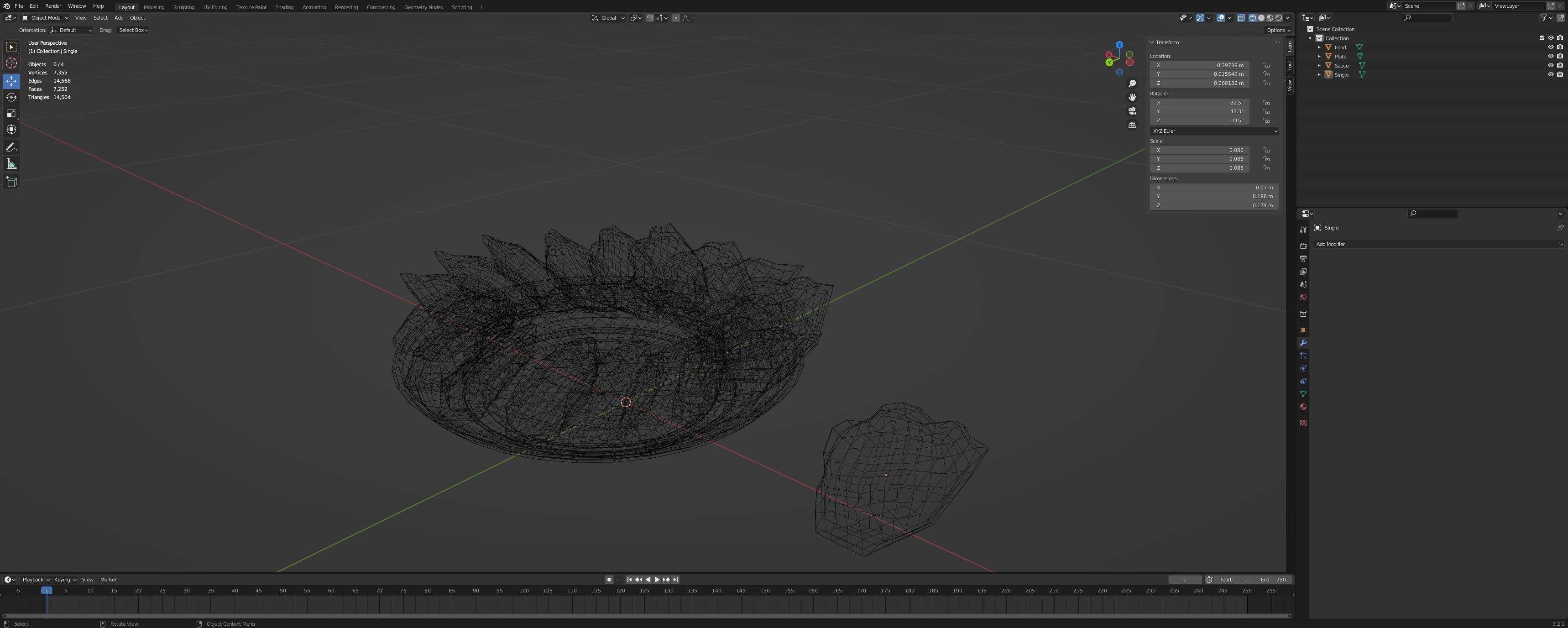 Chicken Fritters with Guacamole Low-poly 3D model_5