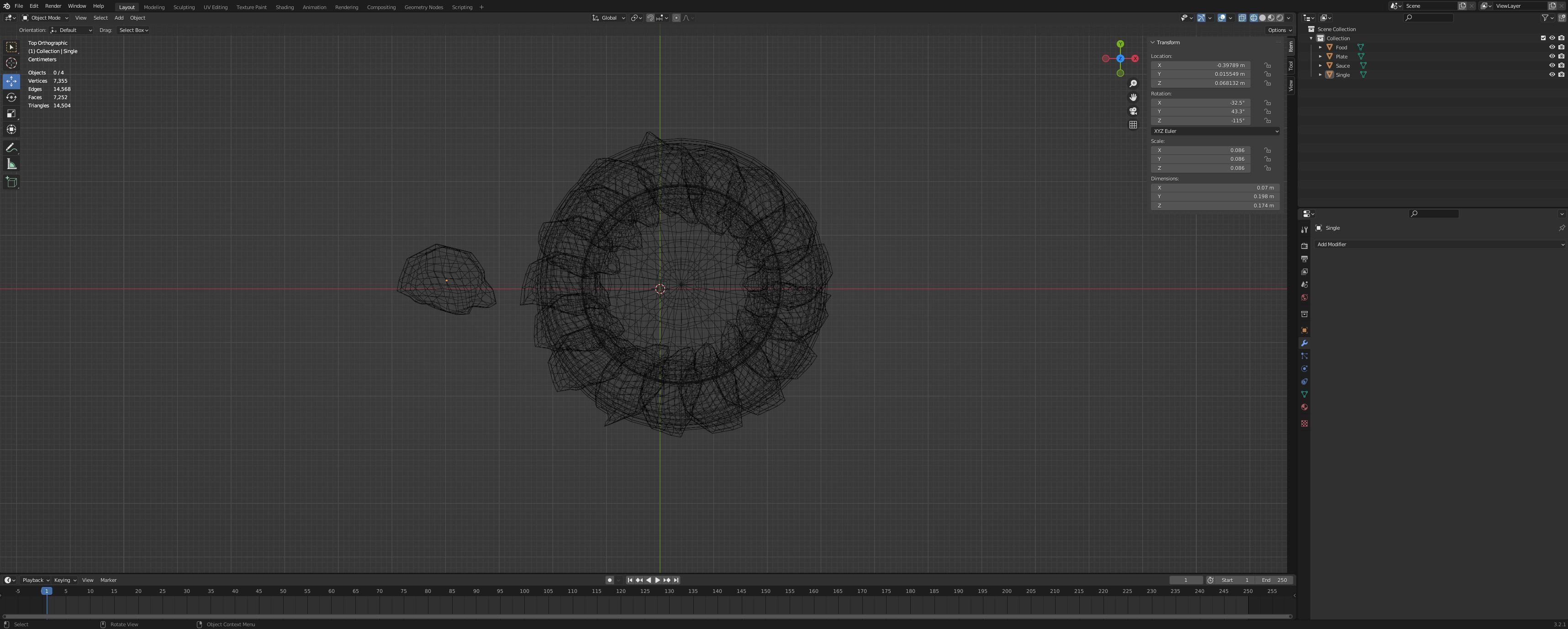 Chicken Fritters with Guacamole Low-poly 3D model_6