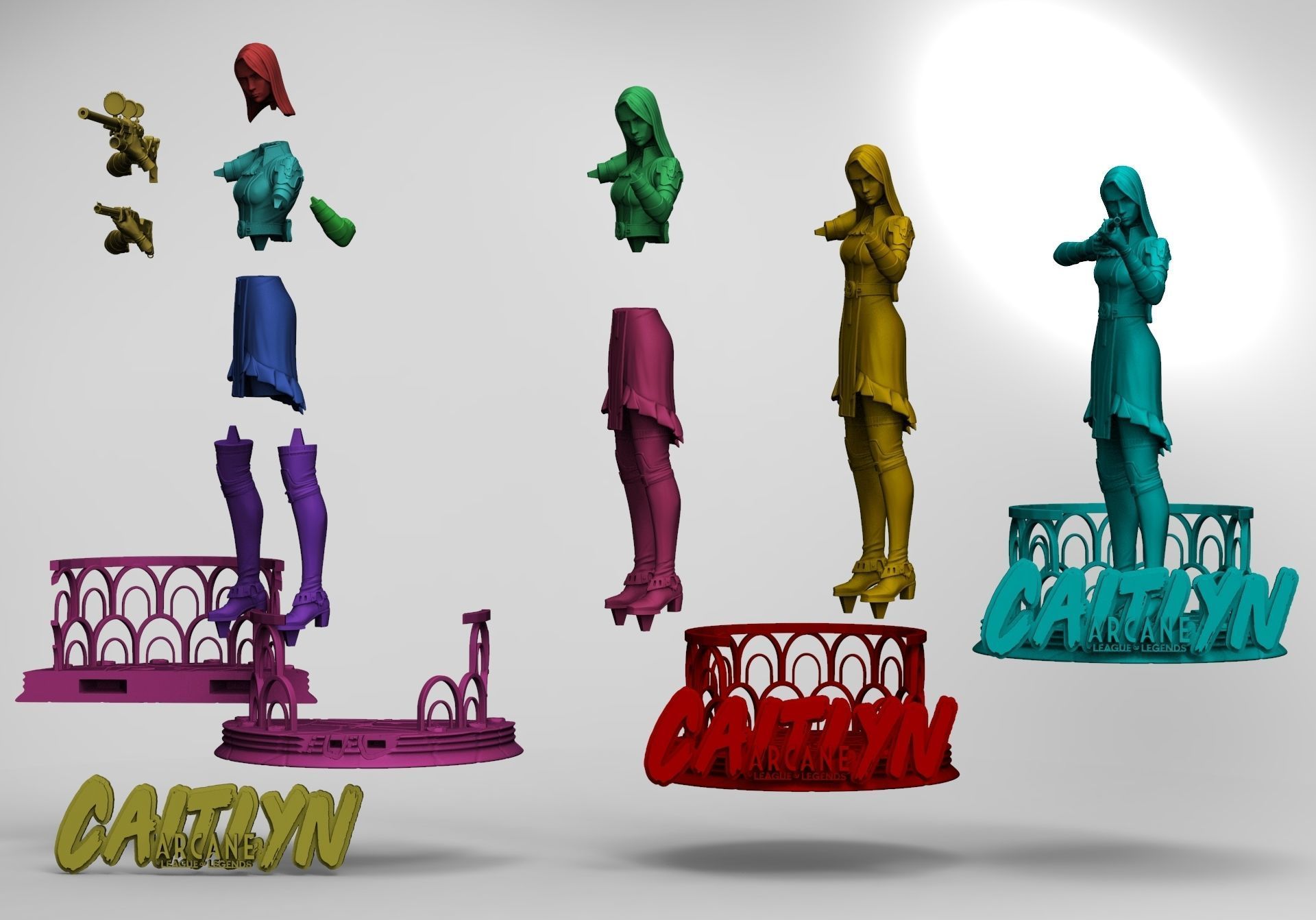 Caitlyn - Arcane 3D print model_5