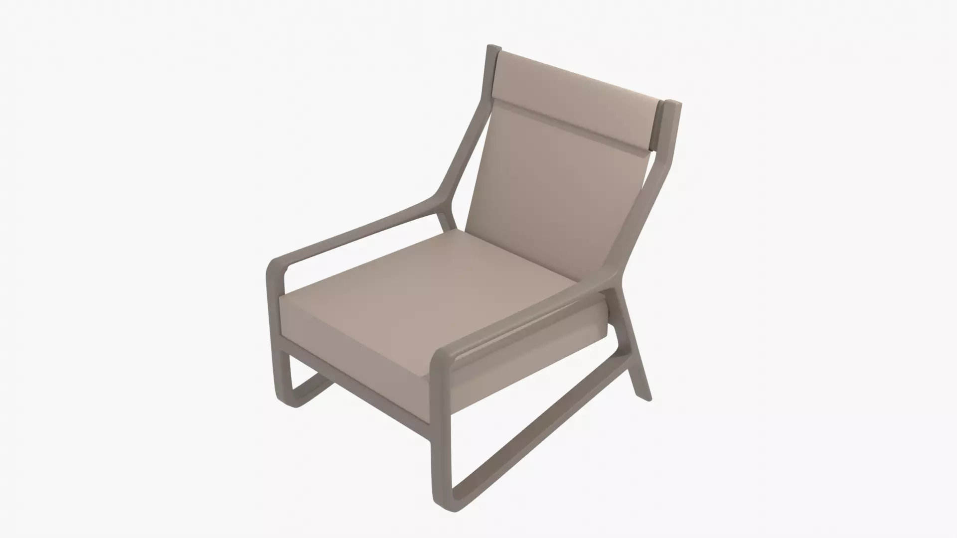 Lounge Chair Low-poly 3D model_0