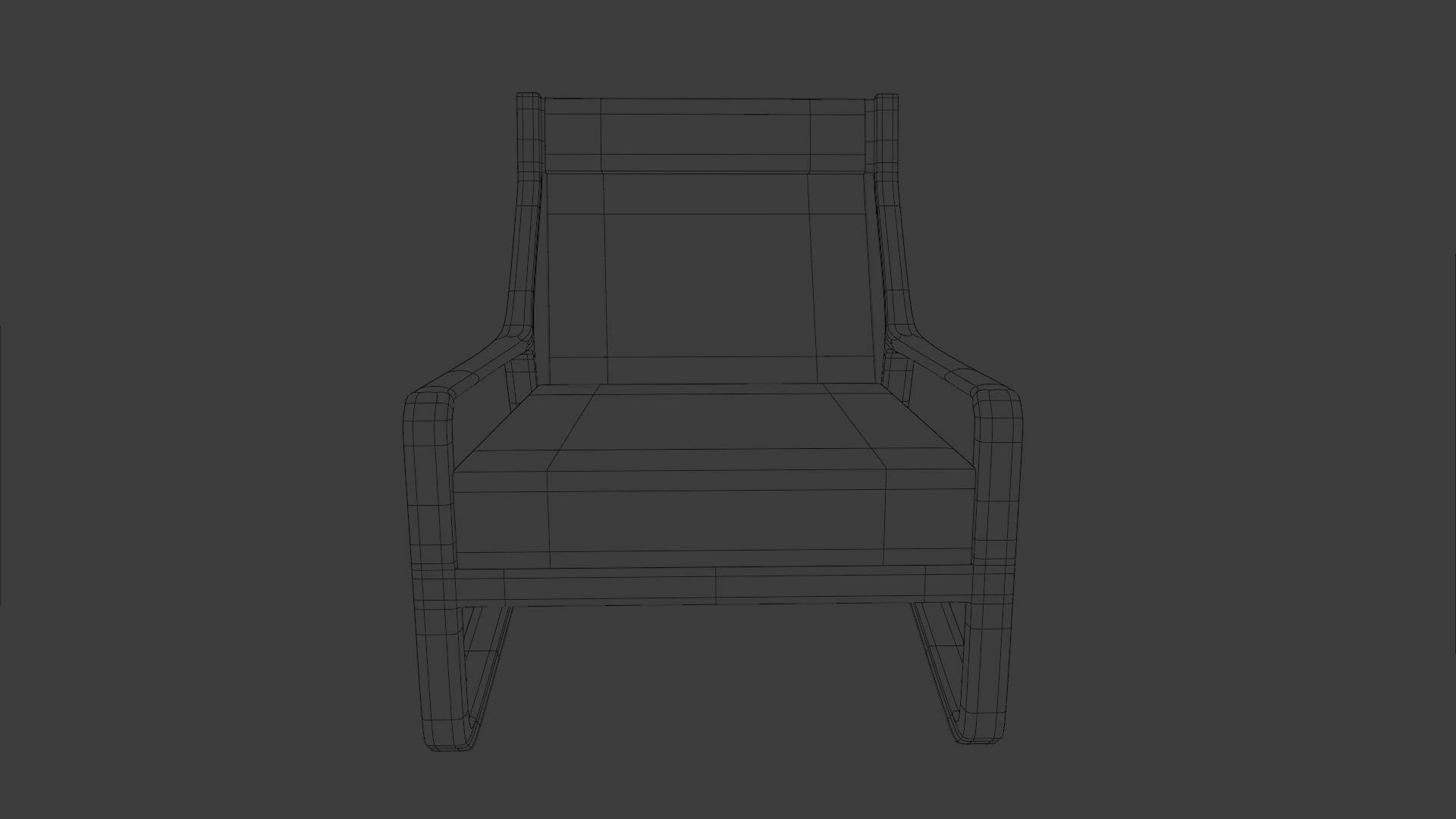 Lounge Chair Low-poly 3D model_7