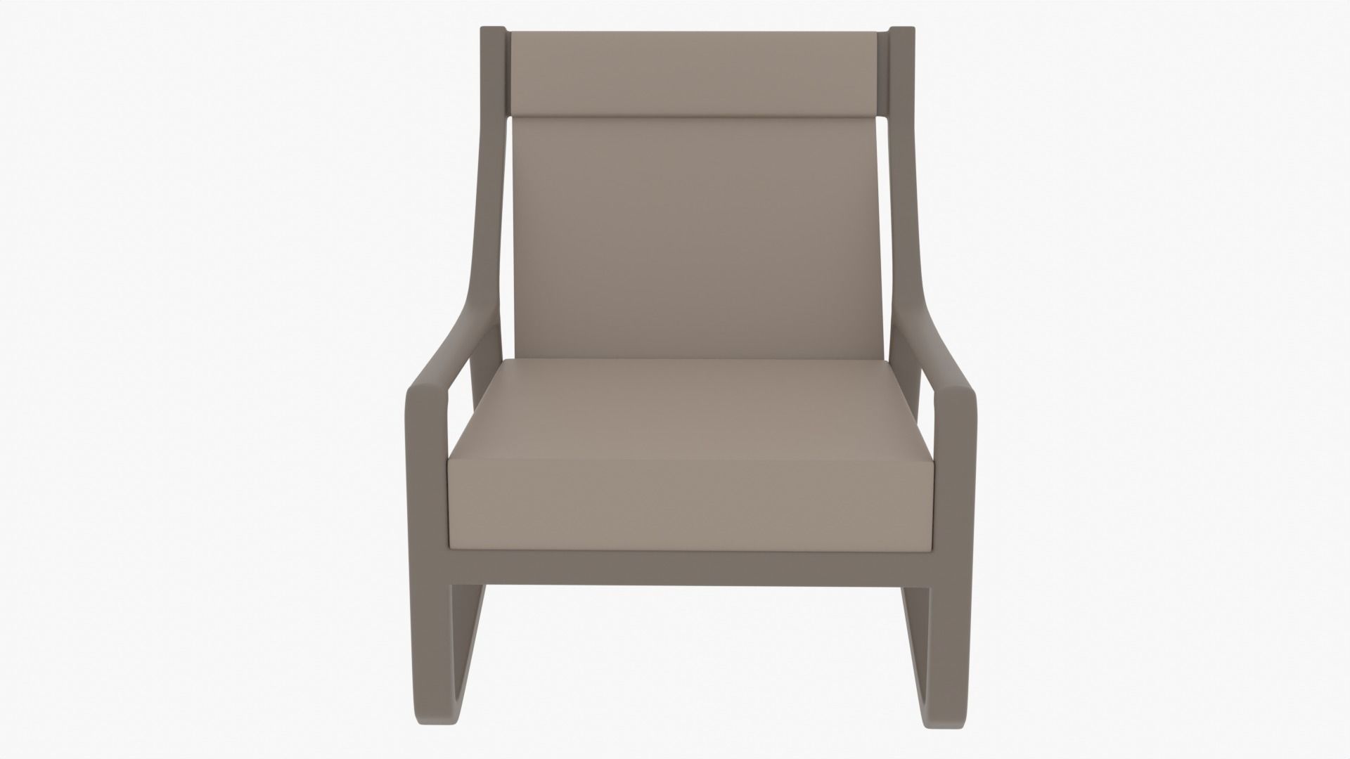 Lounge Chair Low-poly 3D model_3