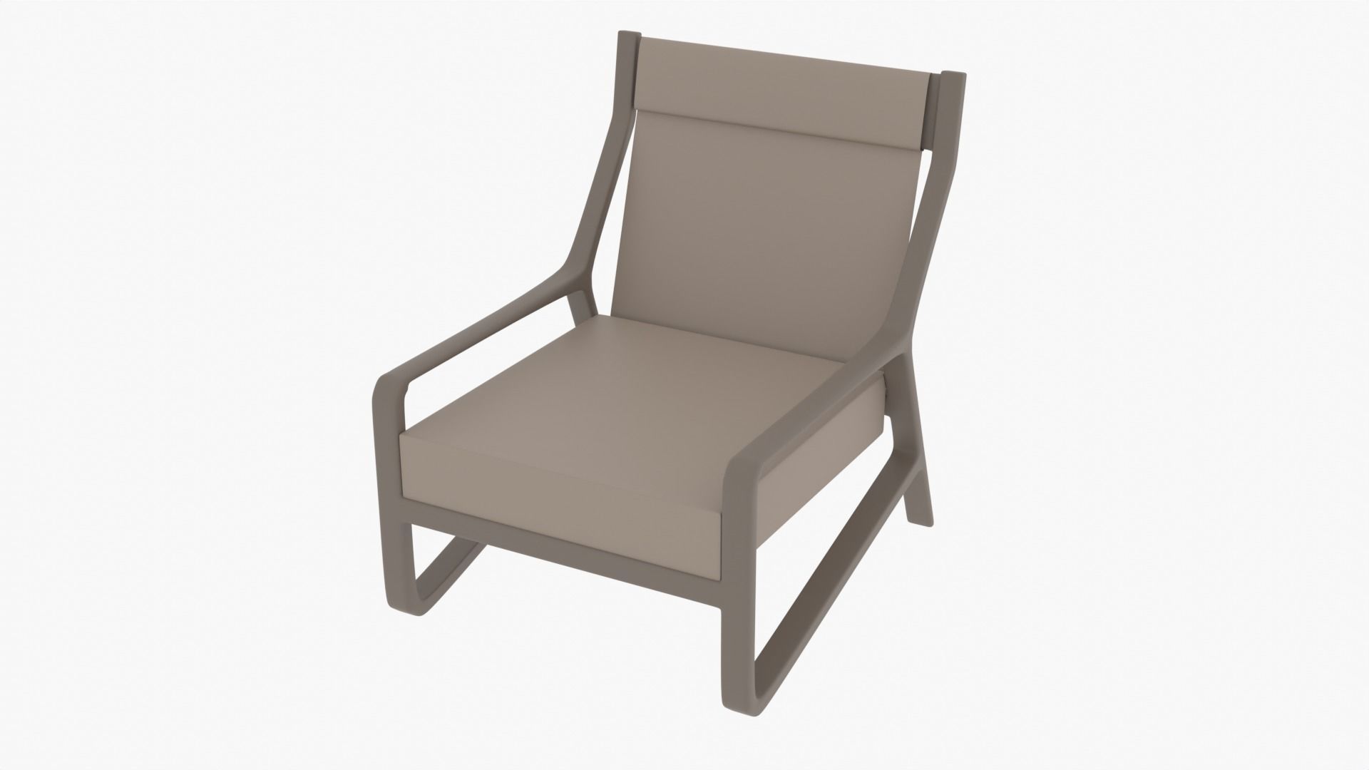 Lounge Chair Low-poly 3D model_2
