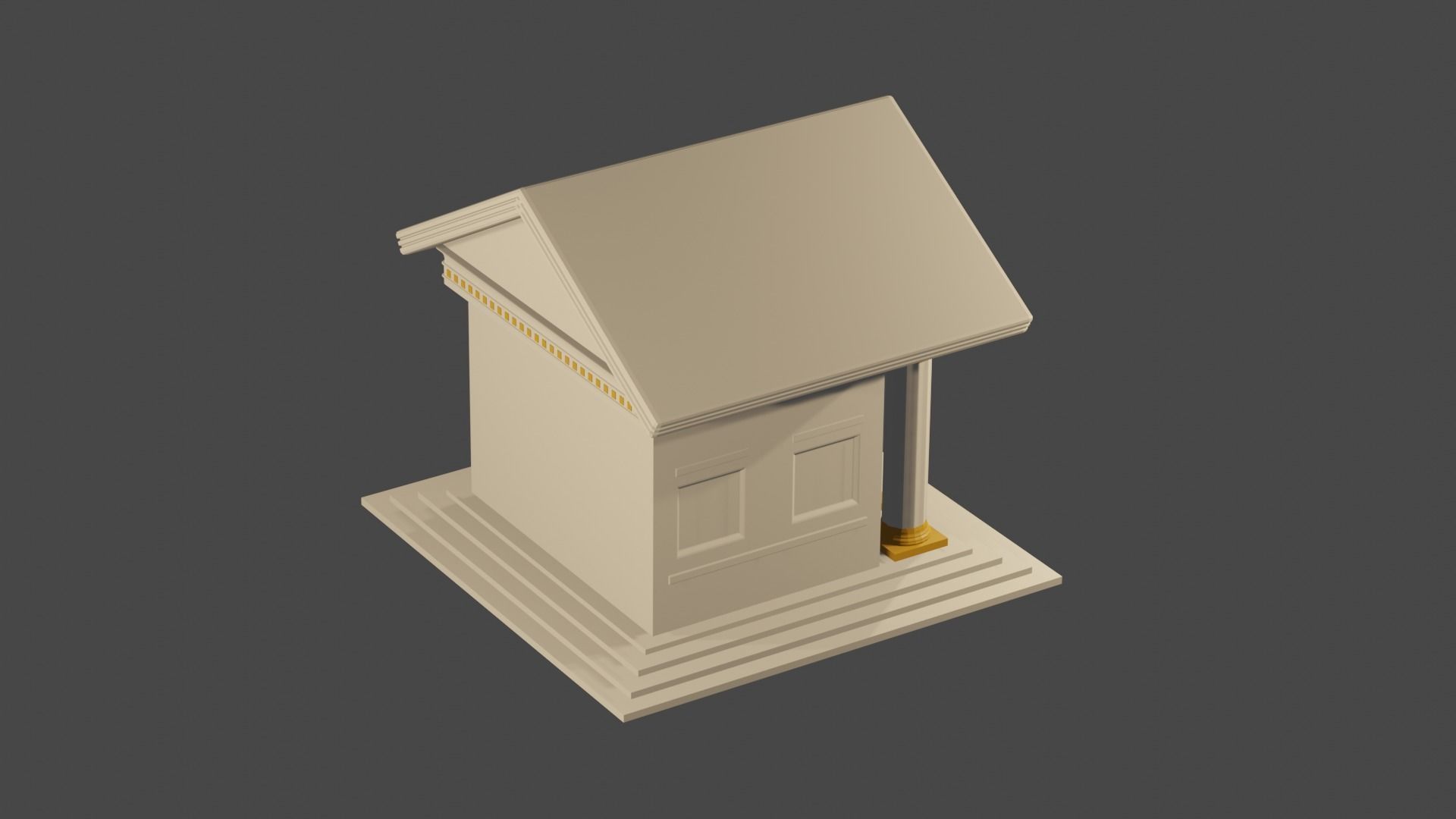 Ancient House Low-poly 3D model_2