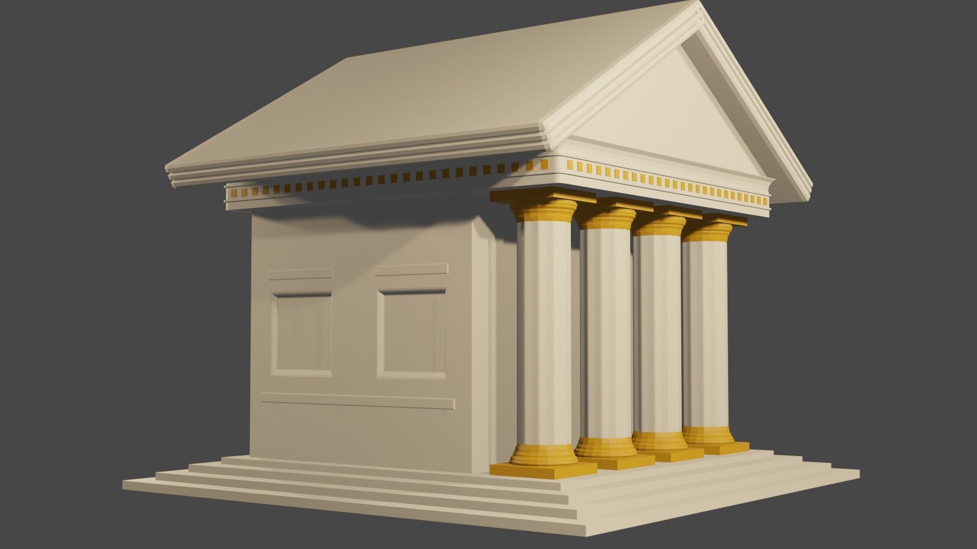 Ancient House Low-poly 3D model_4