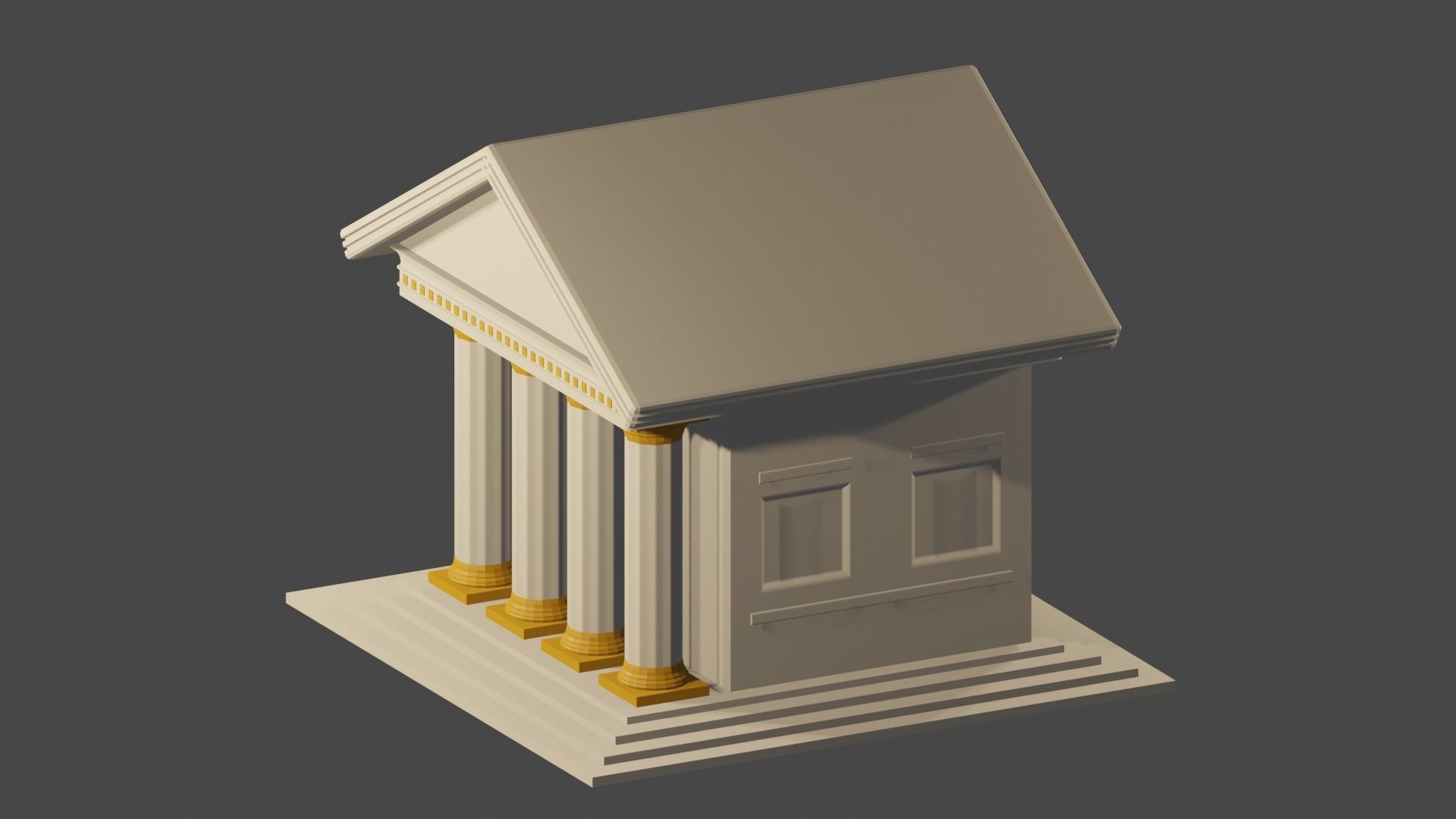 Ancient House Low-poly 3D model_3