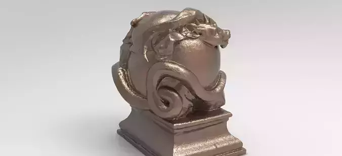 Serpent around Globe statue 3D model