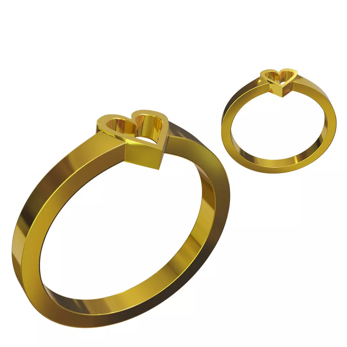 Simple Ring Heart Type 2 3D print model