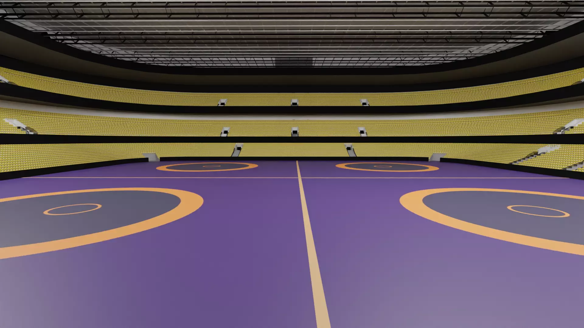 Wrestling Stadium Low-poly 3D model_0
