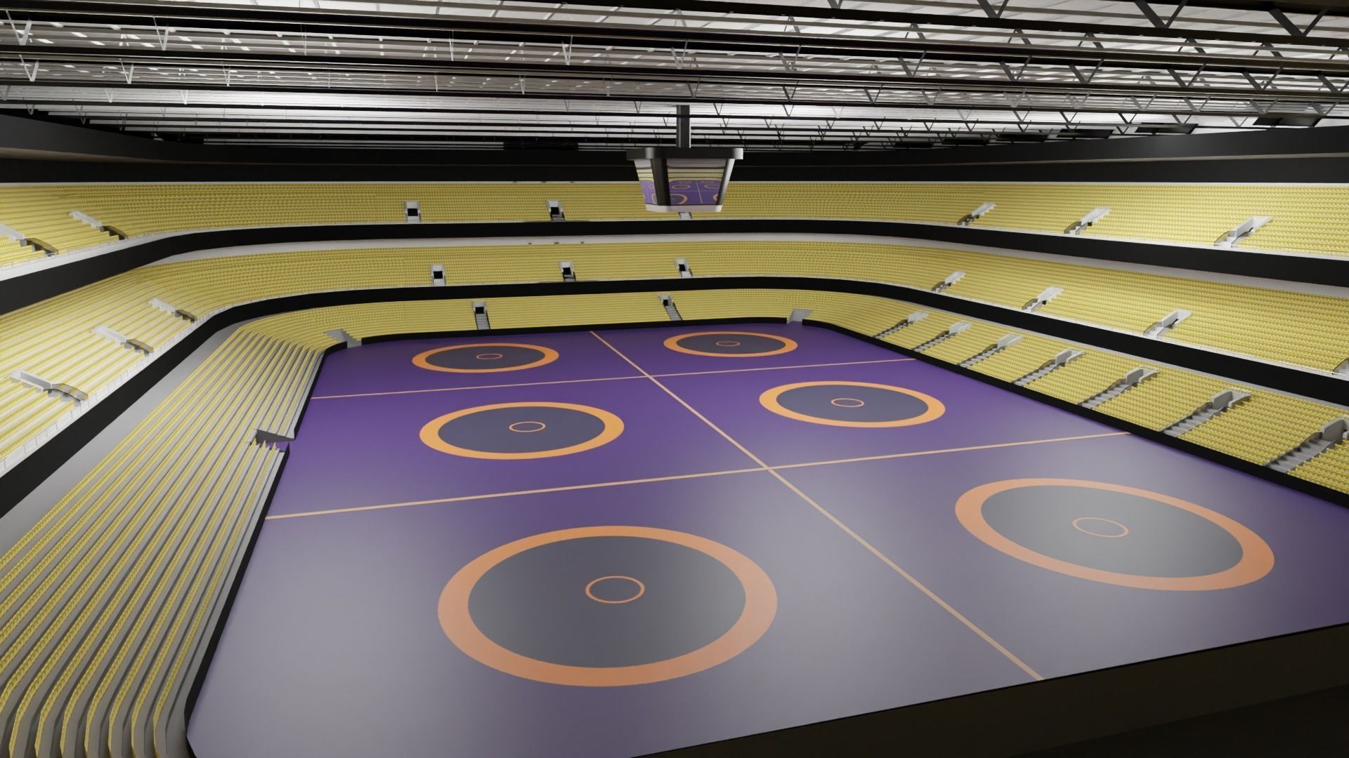 Wrestling Stadium Low-poly 3D model_1
