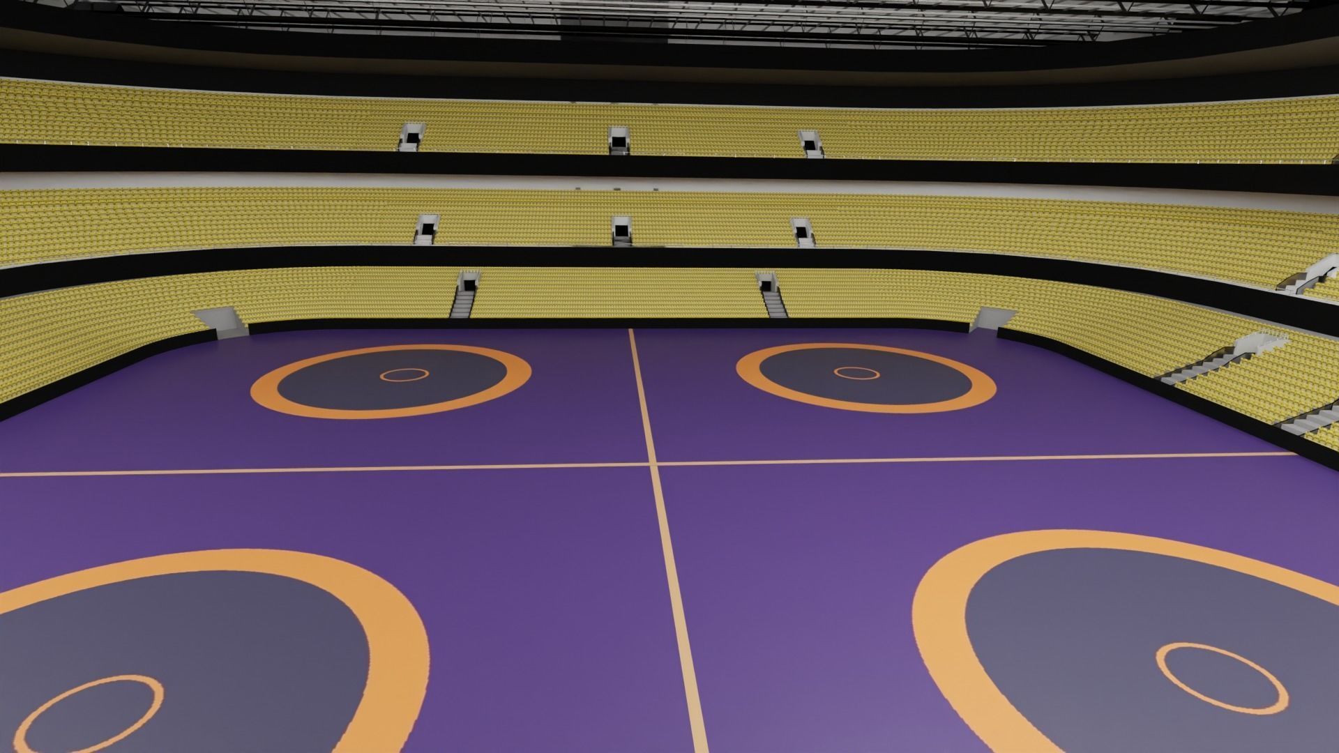 Wrestling Stadium Low-poly 3D model_5