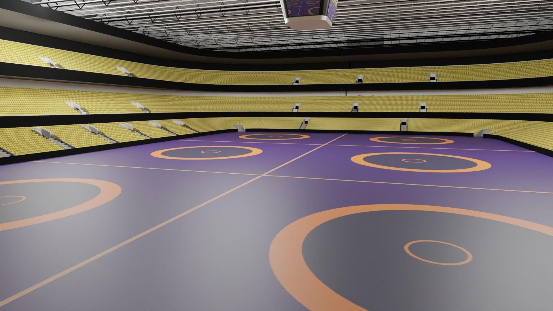 Wrestling Stadium Low-poly 3D model_2