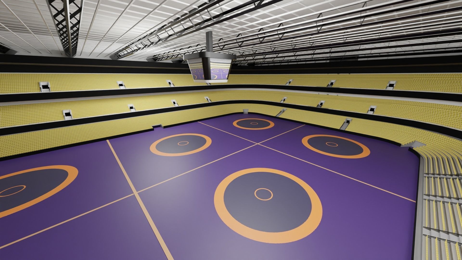 Wrestling Stadium Low-poly 3D model_6