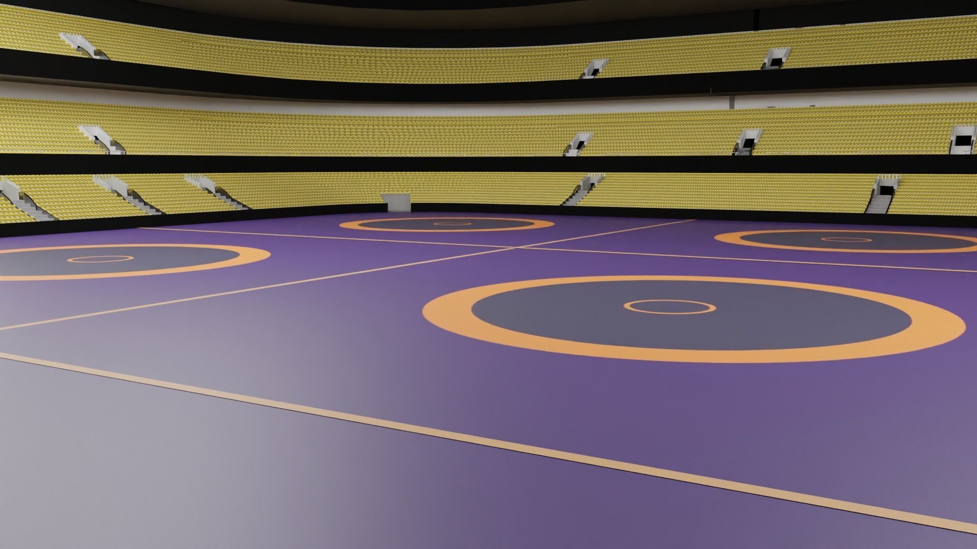 Wrestling Stadium Low-poly 3D model_7