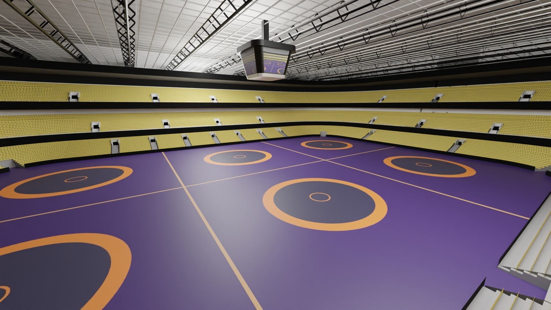 Wrestling Stadium Low-poly 3D model_3