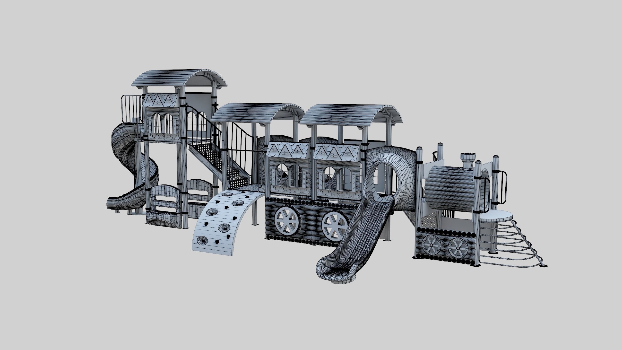 Train Style Kid Playground 06 3D model_37