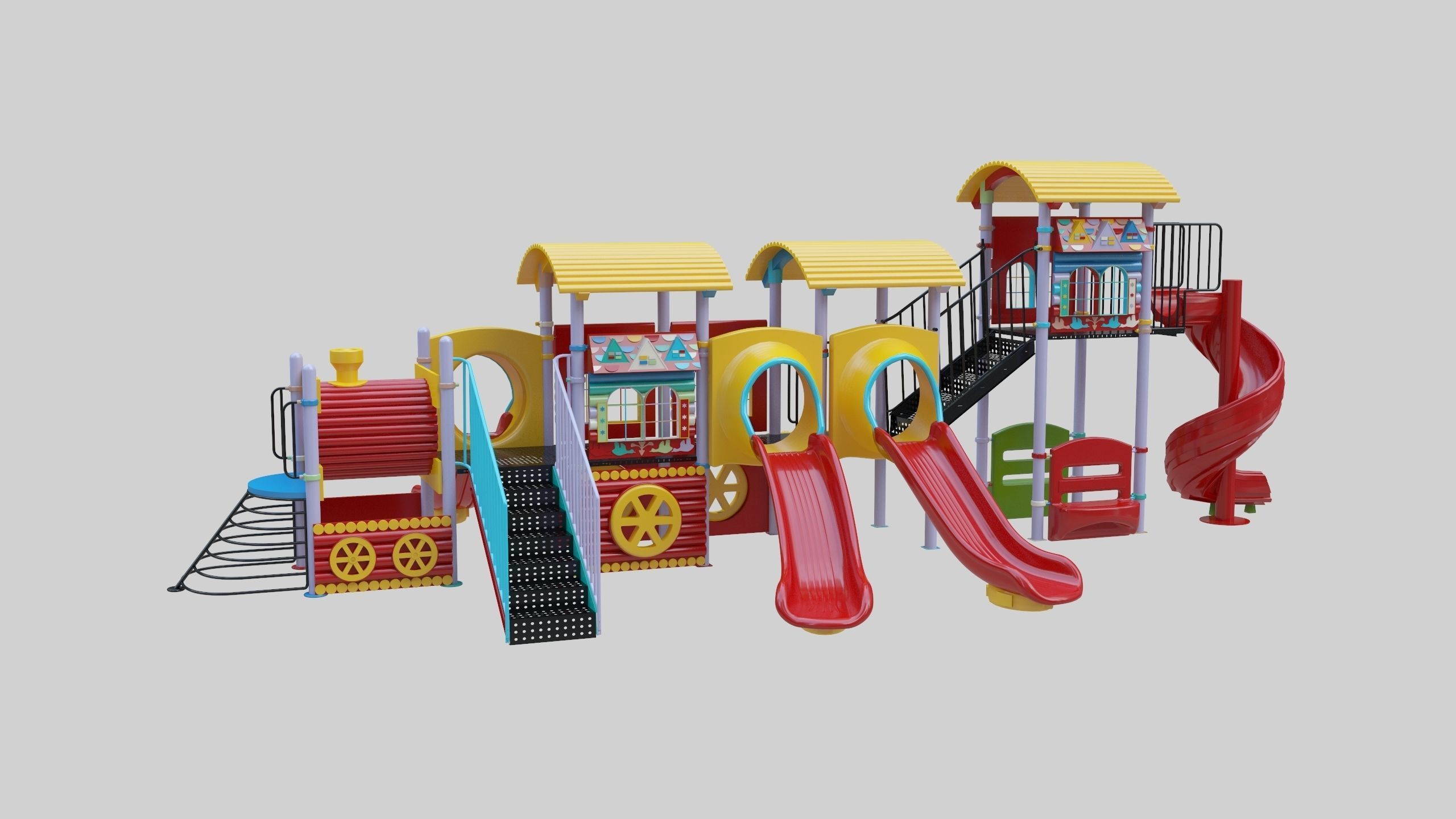 Train Style Kid Playground 06 3D model_25