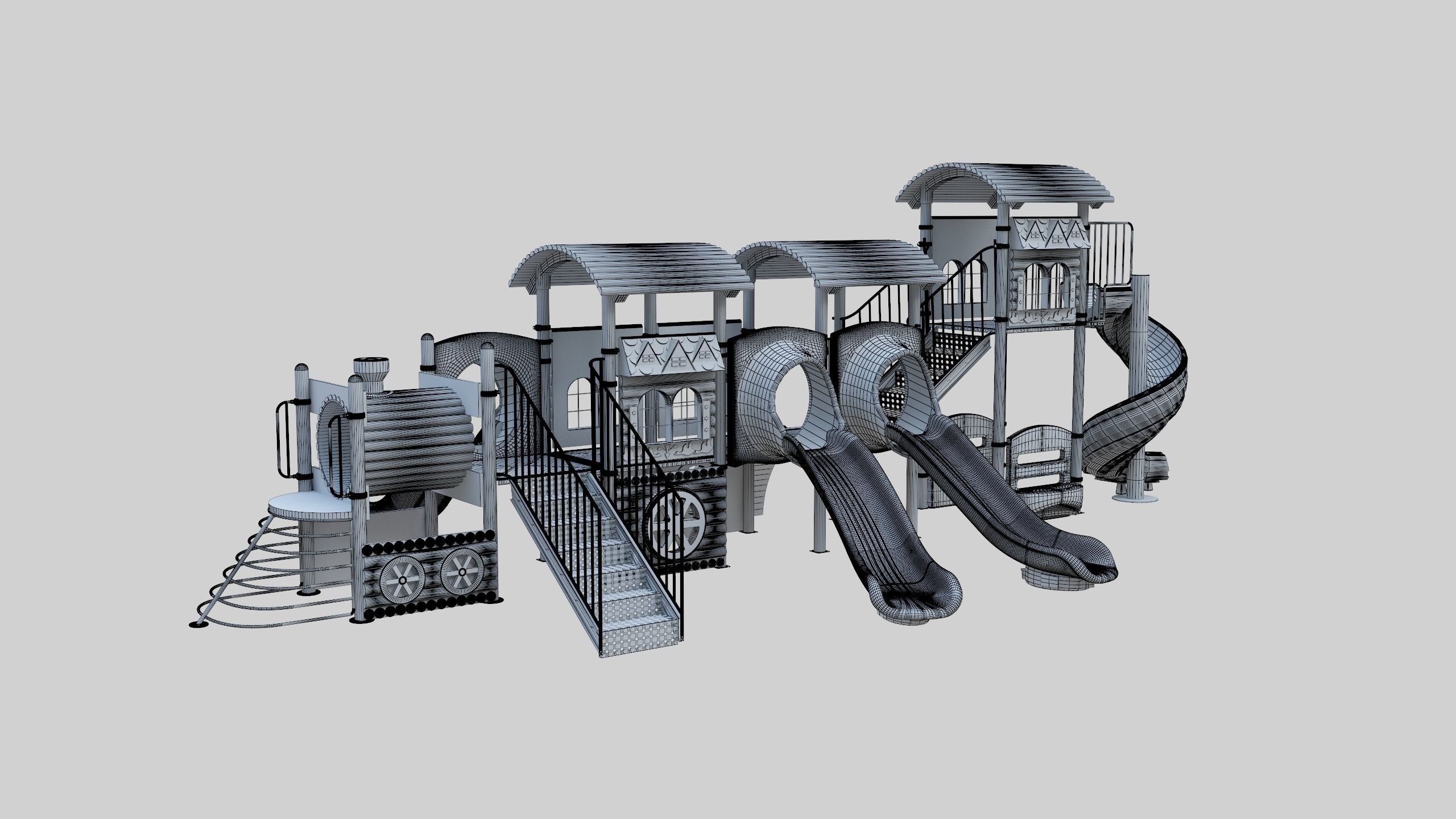 Train Style Kid Playground 06 3D model_30