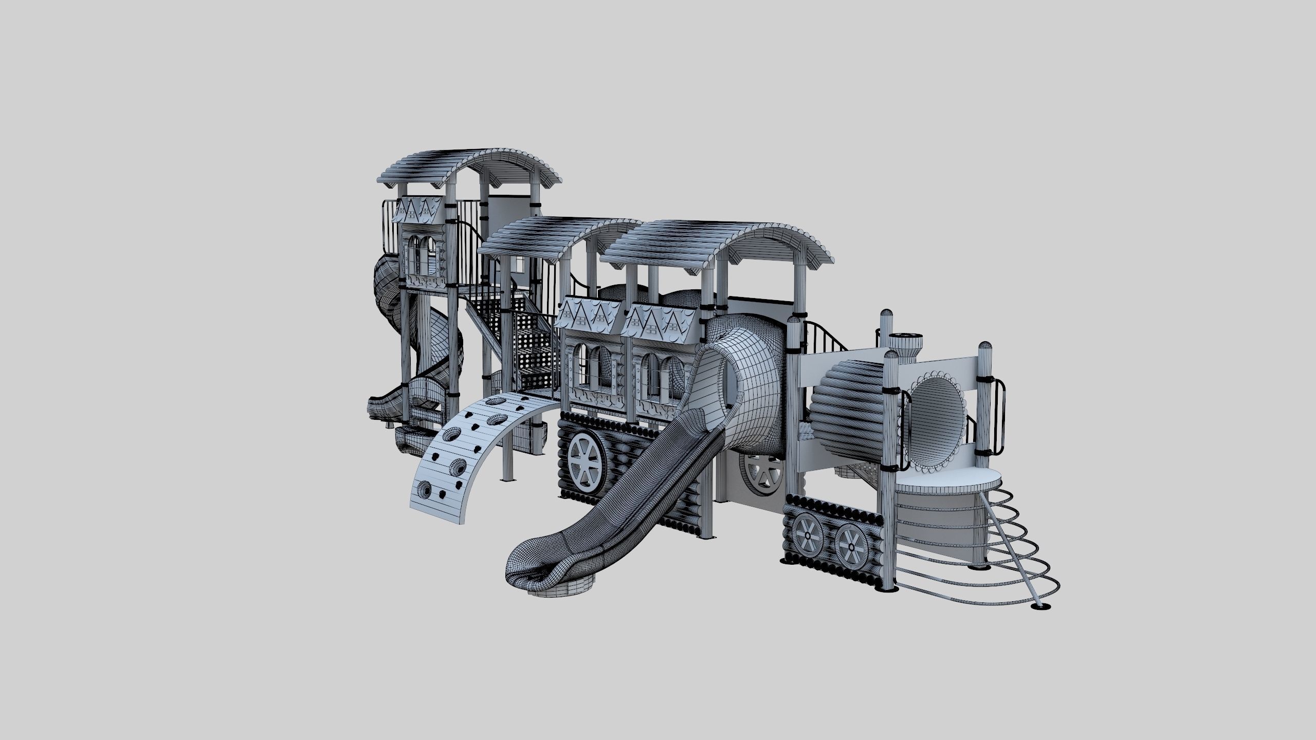 Train Style Kid Playground 06 3D model_36