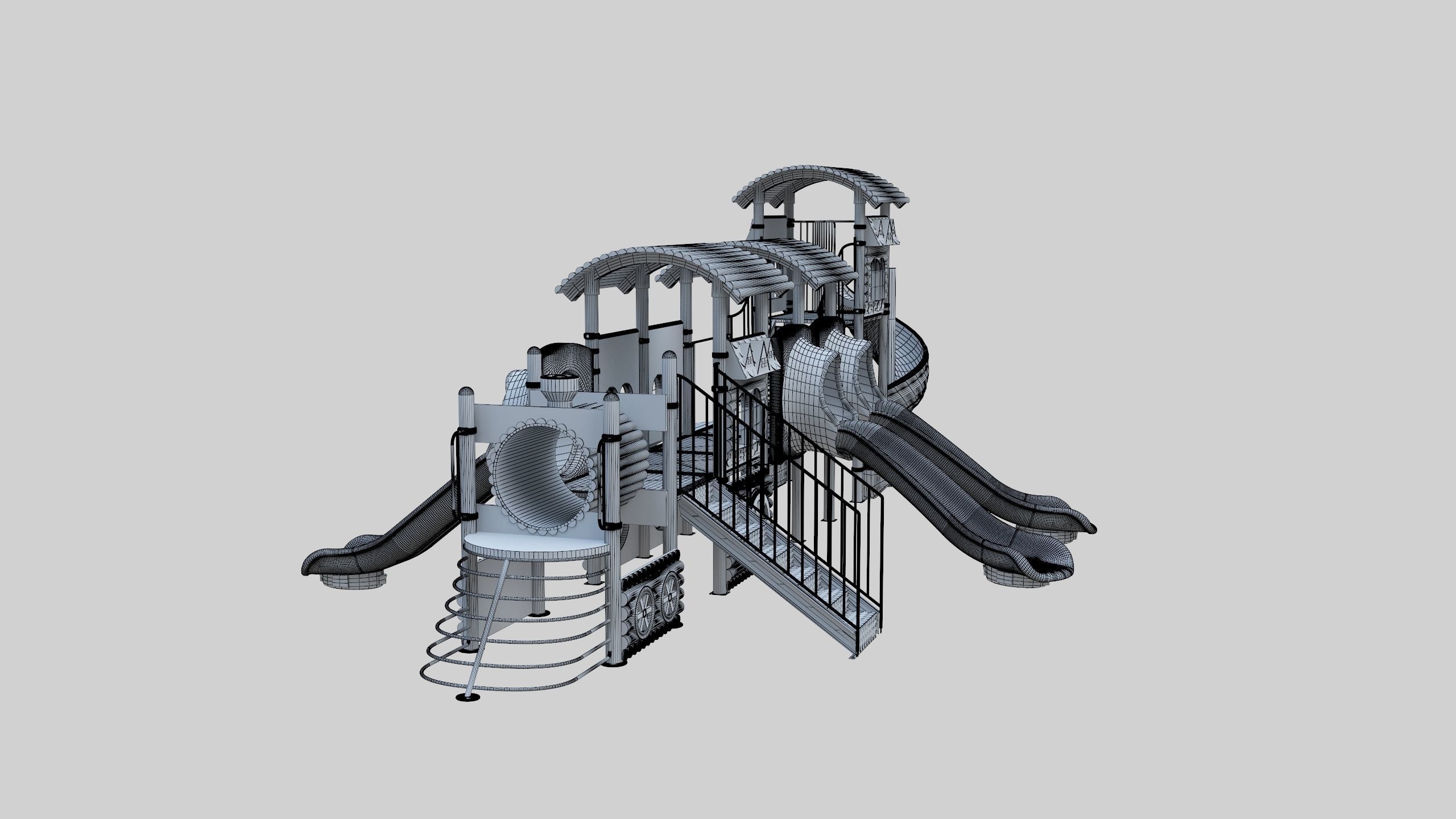 Train Style Kid Playground 06 3D model_33